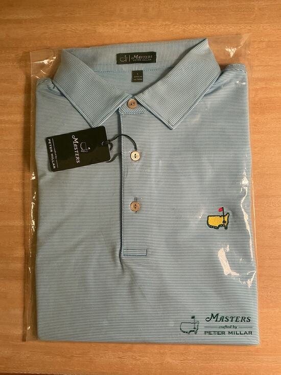 Peter Millar Other - Masters Golf Peter Millar Men’s Polo Blue & White Stripes Size Large NEW W TAGS